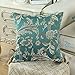 CaliTime Pack of 2 Throw Pillow Covers Cases for Couch Sofa Home Decor Vintage Floral Leaves 18 X 18 Inches Teal