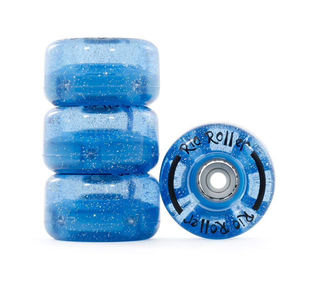 Rio Roller Light Up Wheels, Unisex Adult, Blue (Glitter), S