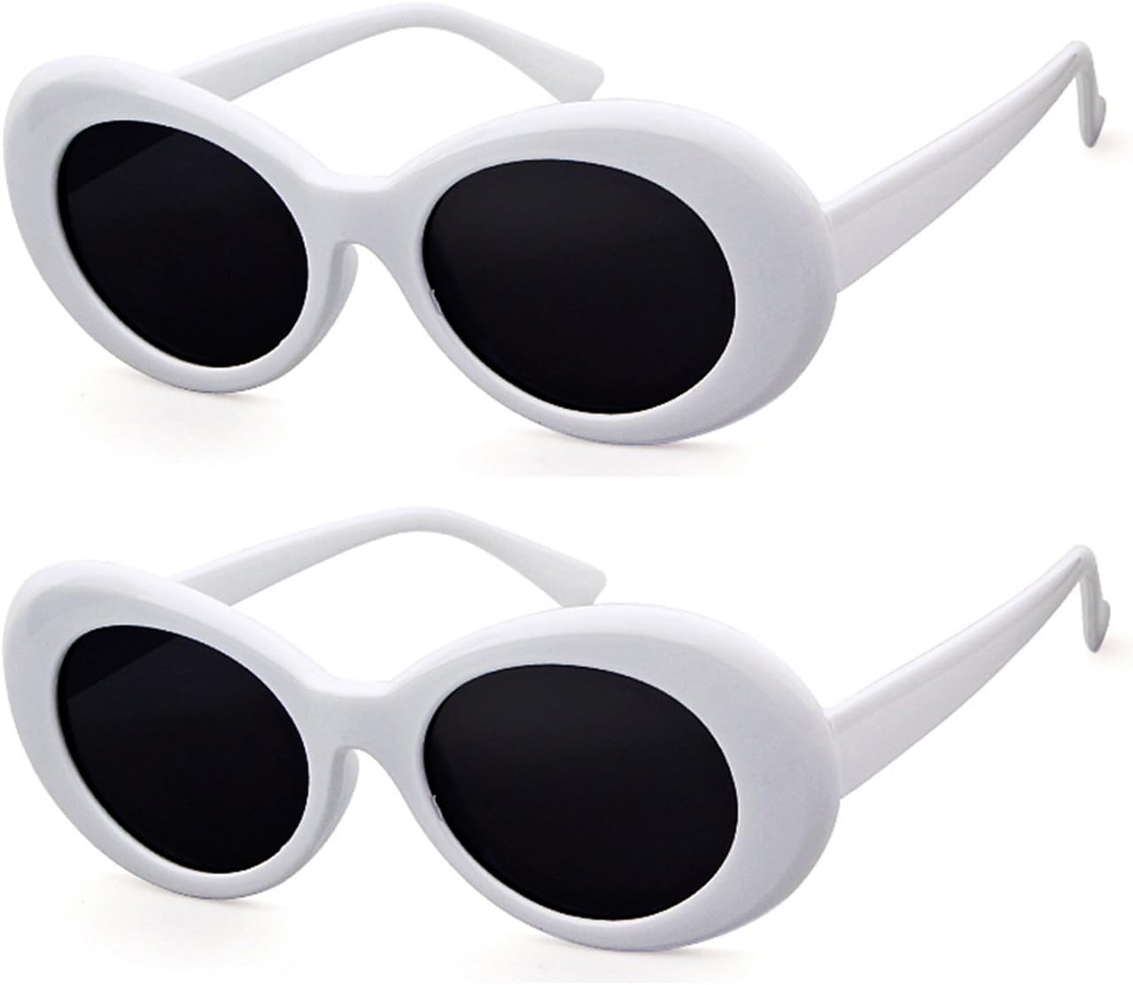 Clout Goggles Retro Vintage Oval Kurt Cobain Inspired Sunglasses Thick Frame Round Lens Glasses