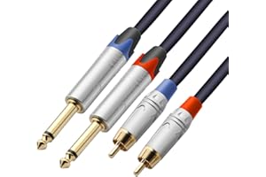 Tisino RCA to 1/4 Cable, Dual RCA to Dual 1/4 inch TS Stereo Audio Interconnect Cable Patch Cords - 3.3 feet