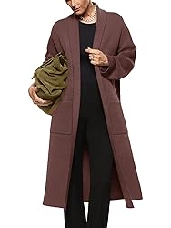 Womens Long Sleeve Maxi Cardigan Open Front