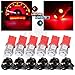 cciyu T10 194 168 Tri-Cell Red SMD LED Chips Instrument Panel Dashboard Gauge Cluster Light w/Socket,12Pack