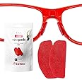Setex Gecko Grip 1mm Anti Slip Eyeglass Nose Pads, (5 Red Pair) USA Made, 2500 Innovative Microstructured Fibers per Nose Pad, 1mm x 7mm x 16mm