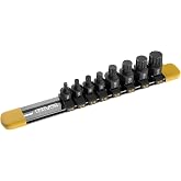 LEXIVON Triple Square Bit Socket Set - 8-Piece (M4-M16), Dual Drive, Super Short 12-Point XZN, Premium S2 Steel, Aluminum Storage Rail (LX-145S)