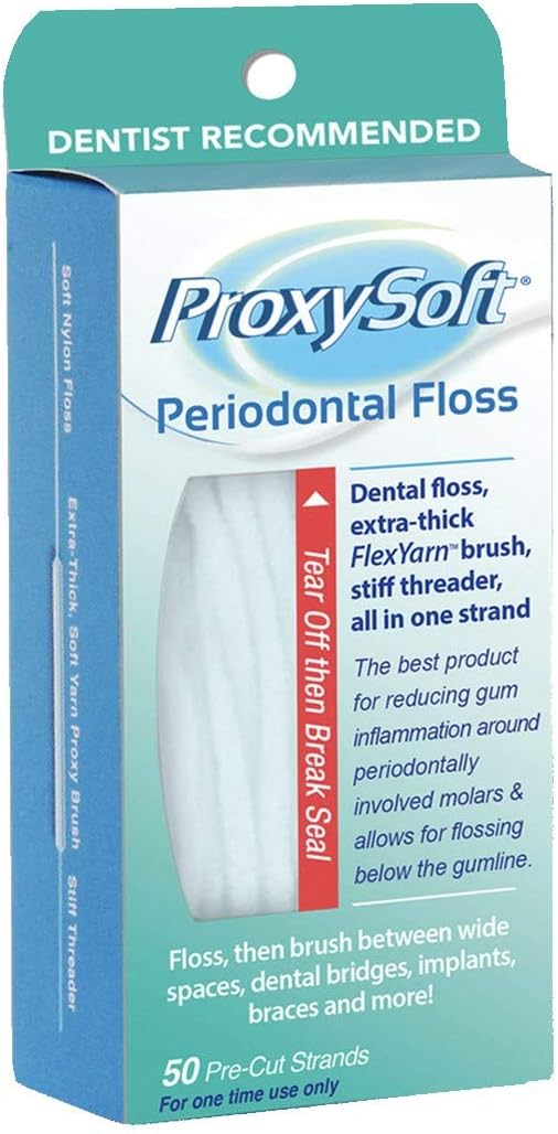 Dental Floss Threaders with Built-in Thick Yarn Proxy Brush for Daily Dental Care of Periodontal Disease