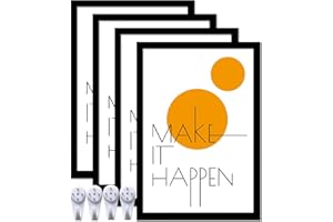 ijuerybai 13x19 Picture Frame Set of 4, Black 13 x 19 Frame High Transparent Wall Gallery Poster Canvas Photo Frames for 13 by 19 inches