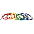 GLS Audio 6ft Patch Cable Cords - 1/4" TRS to 1/4" TRS Color Cables - 6' Balanced Snake Cord - 6 Pack