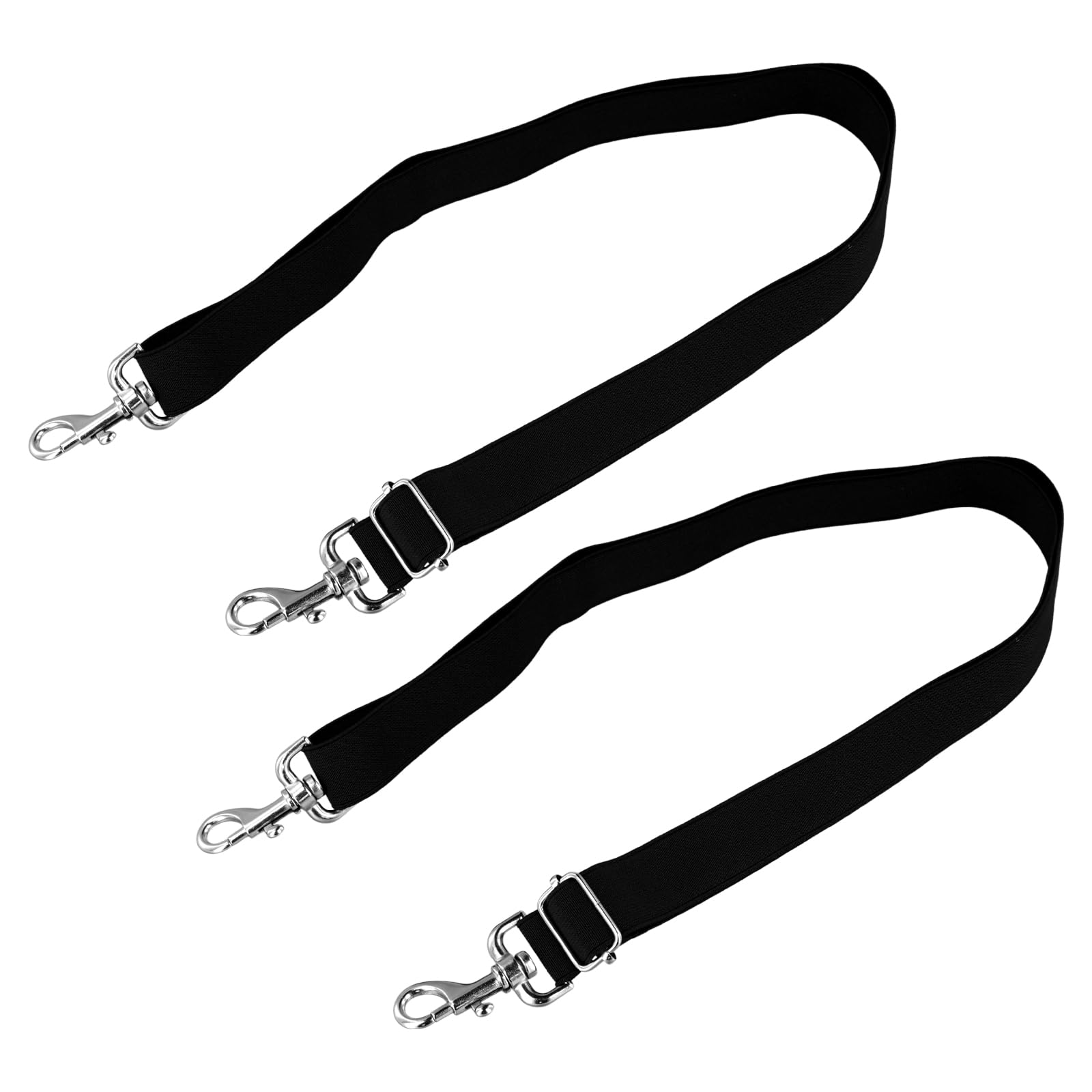 PEUTIER 2pcs 28-55 Inch Horse Blanket Sheet Leg Straps, Black Nylon Horse Blanket Straps with Swivel Zinc Alloy Clip Adjustable Horses Leg Strap Replacement Accessories for Multi-function