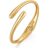 MUYAN Polished Chunky Hinged Bangle Bracelet for Women Trendy Twisted Statement Cuff Bracelet Fashion Jewelry