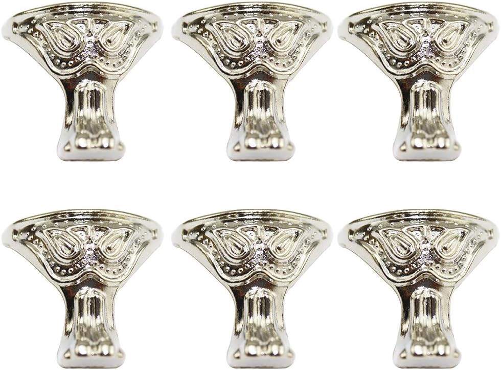 20pcs Antique Box Legs Metal Box Feet Corner Protectors Jewelry Box Chest Wood Case Legs Corner Protector Guards Silver 28x27mm