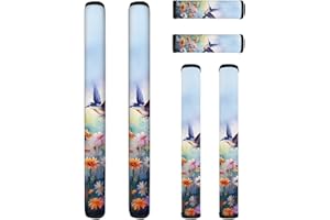 NETILGEN Refrigerator Door Handle Covers Set of 6, Antiskid for Fridge Oven Dishwasher Keep Kitchen Appliance Clean from Smudges, Food Stains for Home Decoration, Hummingbird Daisy Blue