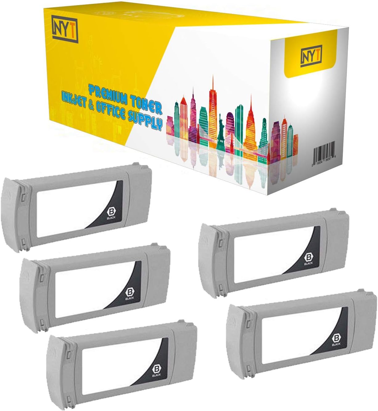NYT New Compatible 5 Pack HP 831 CZ682A Ink Cartridge for HP DesignJet L310 315 330 335 360 365. - Black