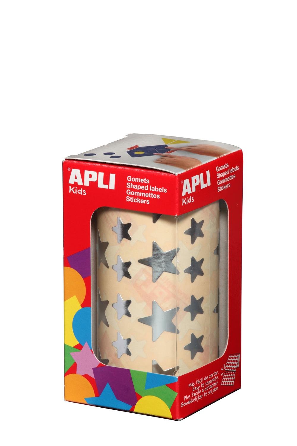 Apli "Silver Stars" Roll of Sticker
