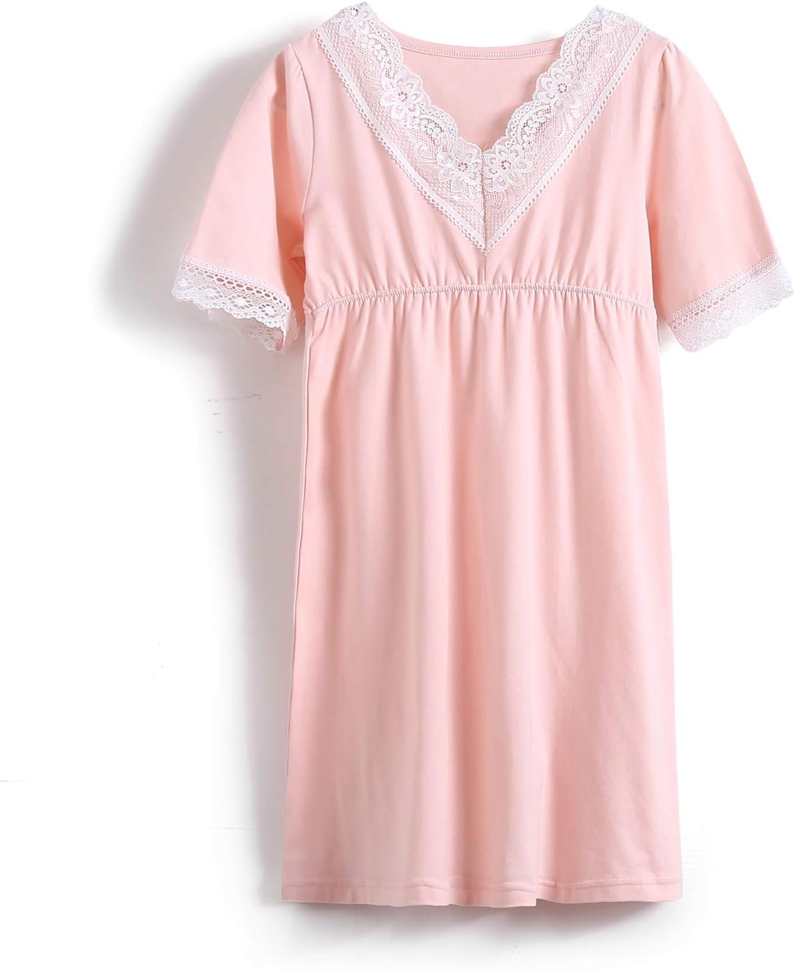 Girls' Princess Nightgowns Lace Sleep Shirts 100% Cotton Sleepwear for 3-12 Years