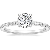 LEMON GRASS 1 Ct Halo Solitaire Cubic Zirconia Promise Engagement Ring 925 Sterling Silver Ring Sizes 3.5-9.5