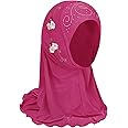 Girls Hijab Scarf Kids Muslim Headscarf Flower Islamic Arab Head Scarf Wrap One Piece Instant Hijabs for 2-6Y