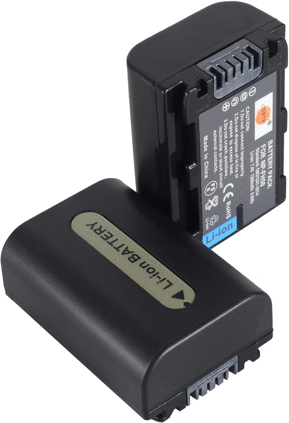 DSTE 2PCS NP-FH50 Battery Compatible for Sony DSLR-A230, DSLR-A330, DSLR-A380, DSLR-A390, DSC-HX1, DSC-HX100V, DSC-HX200V