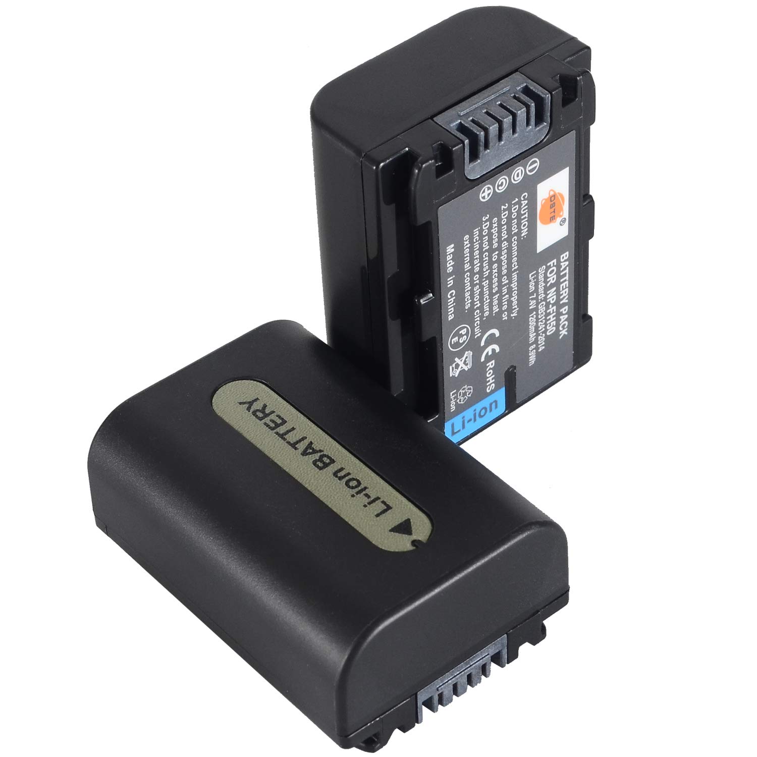 DSTE 2PCS NP-FH50 Battery Compatible for Sony DSLR-A230, DSLR-A330, DSLR-A380, DSLR-A390, DSC-HX1, DSC-HX100V, DSC-HX200V, HDR-TG3, HDR-TG5, HDR-TG7