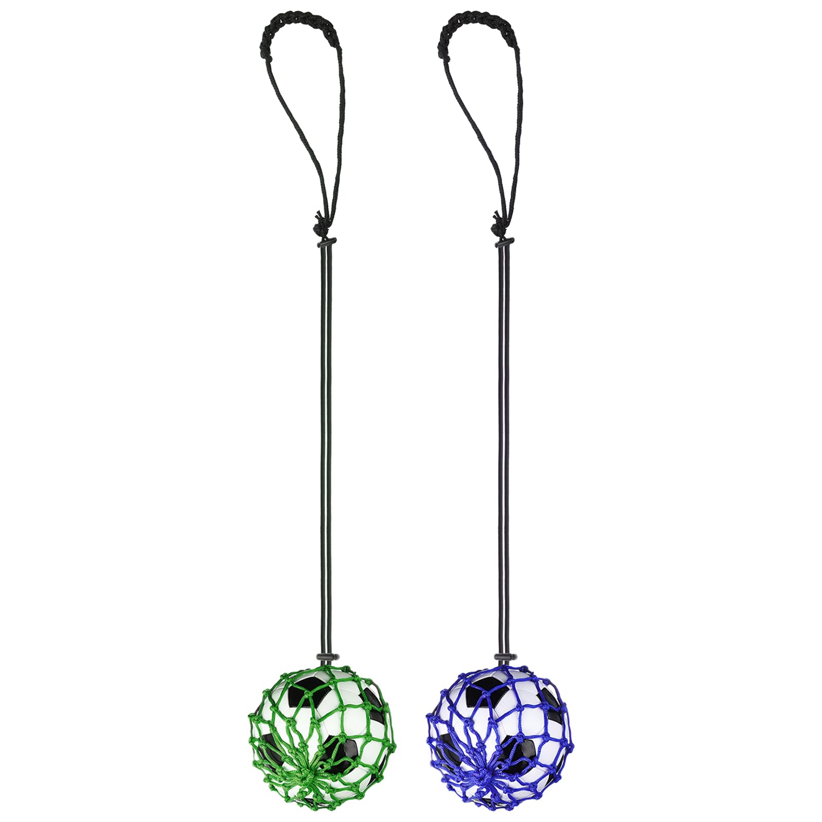 PATIKIL Football Kick Net, 2 Pack Football Return Throw Training Net Solo Juggling Net Training Aid Equipment for Youth Adults Kicking Practice Fits Ball Size 3, 4, 5, Blue, Green