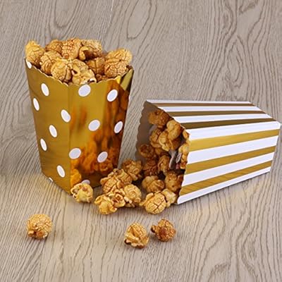 PIXNOR maíz soplado cajas Popcorn Popcorn cartones bolsas de 50 (oro): Amazon.es: Jardín
