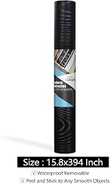 Livelynine Black Wood Effect Vinyl Wrap Self Adhesive Wallpaper for Furniture view 6