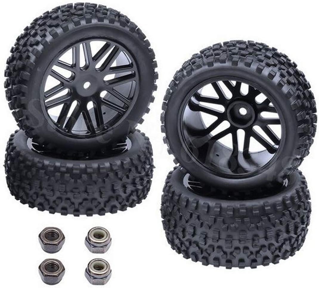 ARUNDEL SERVICES EU Front & Rear Buggy Tyres Wheels 12mm Hex For 1/10 RC Car Fit HSP STORMER 94105 Redcat Shockwave Nitro Buggy
