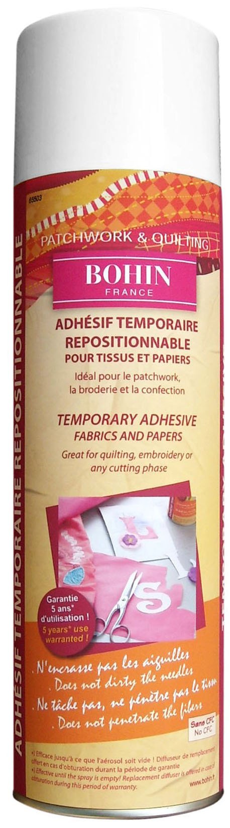 Bohin Temporary Adhesive Spray, White, 500 ml