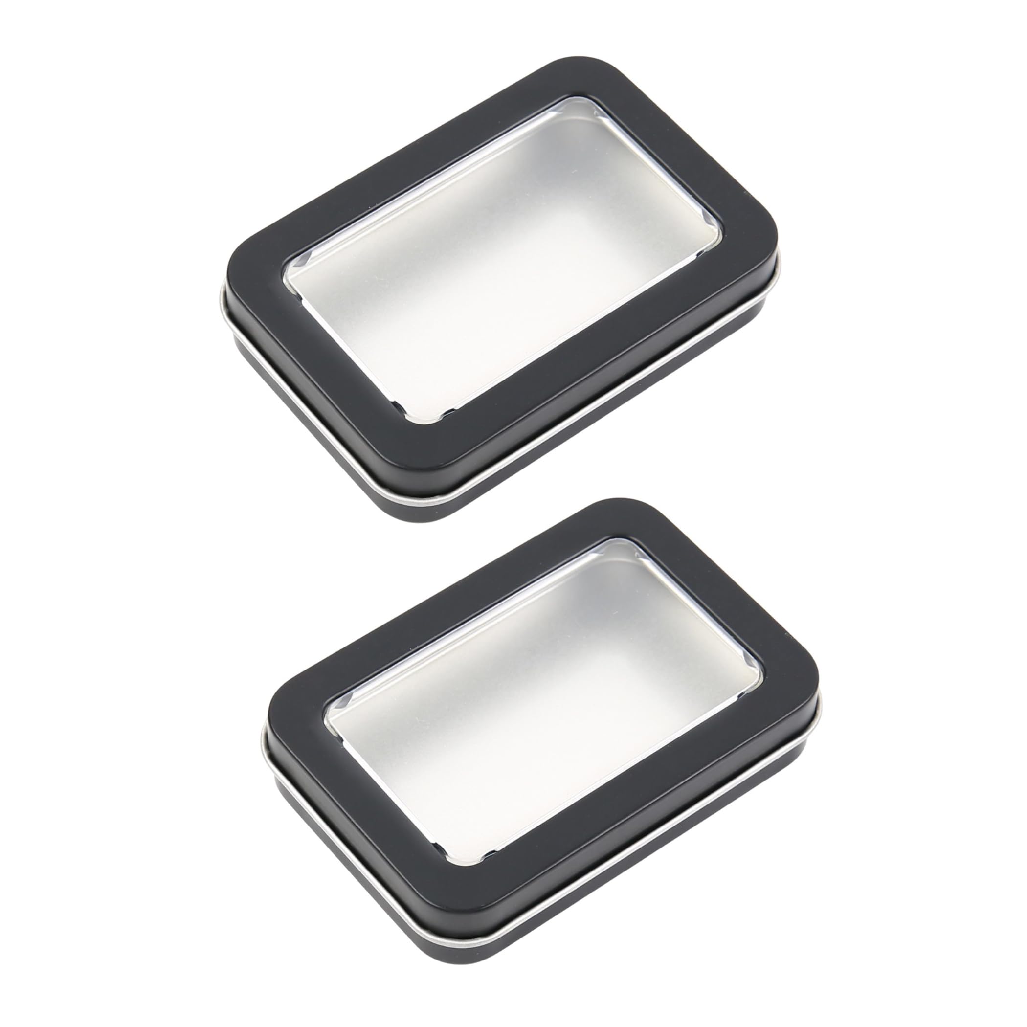 Photo 1 of Vagocom 2Pcs Portable Floss Picks Case with Transparent Window, 3.35 * 2.4 * 0.67inch / 8.5 * 6.1 * 1.7cm Empty Floss Picks Dispenser,Small Reusable Floss Pick Holder Boxes for Travel, Outdoor(Black)