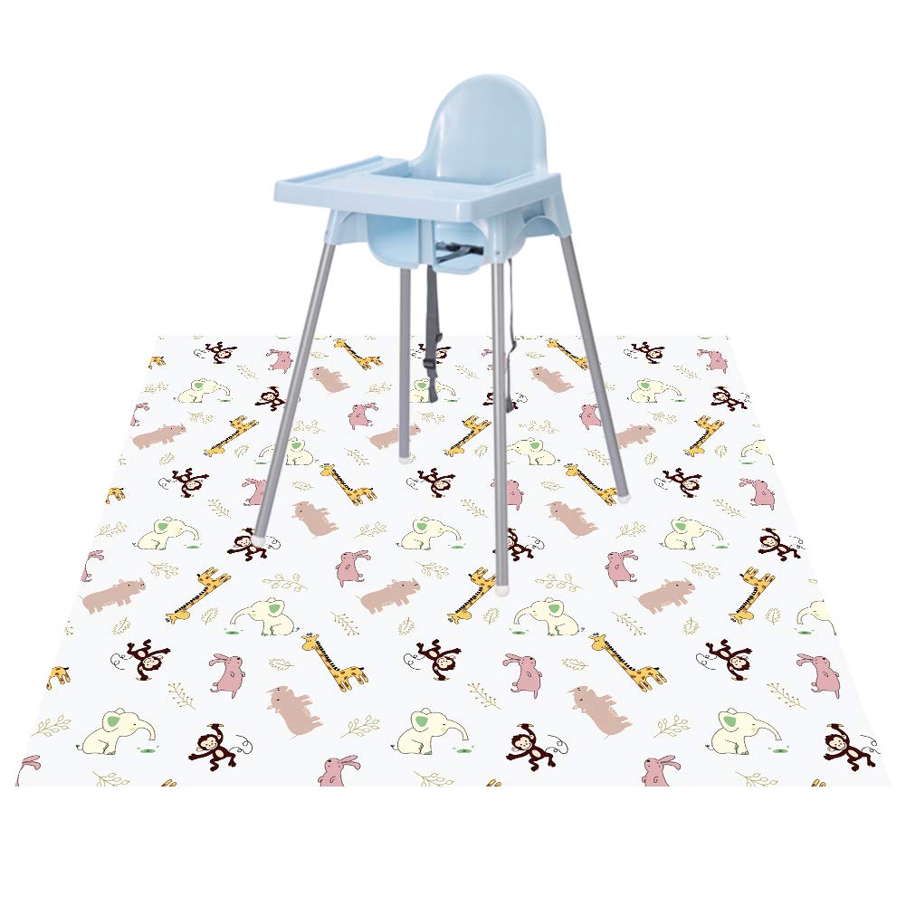 Baby Splat Floor Mat for Under High Chair/Arts/Crafts by CLCROBD, 51" Waterproof