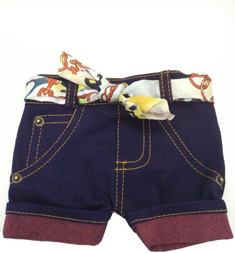 TOWOMO Leisure Ribbon Denim Shorts Mobile Phone Bag With Shoulder Strap Cross Body Phone Purse-Dark Blue