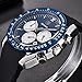 Mens' Watches Chronograph Sport Watch Waterproof Date Quartz Wrist Watch in Black Silicone Band