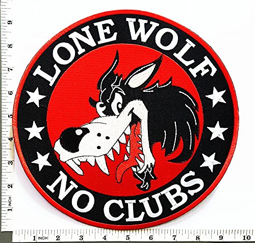 Big Jumbo Large Big Huge Jumbo Lone Wolf No Clubs Biker patch Jacket T-shirt Sew Iron on Patch Badge Embroidery