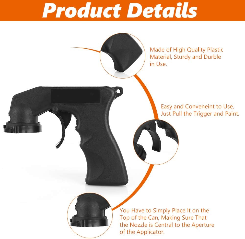 Spray Paint Handle, Car Spray Can Handle Aerosol Spray Paint Trigger Handle Grip Car Locking Sprayer Handle Holder with Full Grip Trigger Locking Collar - Image 5