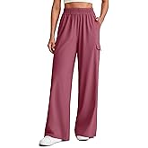G4Free Womens Wide Leg Pants Quick Dry Cargo Trousers Lightweight Summer Pants for Travel(Burgundy M,29")