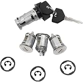 Dasbecan Ignition Switch Lock Cylinder with 3 Door Locks &amp; 2 Keys | Compatible with Jeep Wrangler YJ Cherokee XJ 1991-1996 Replaces# 17250.05 924-908 5161055AA 4720929K