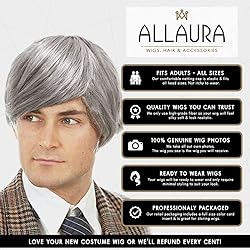 ALLAURA Old Man Wig Grey Wig Silver Wig Grandpa Wig