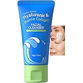 BEUKING Hydrating Hyaluronic Collagen Facial Cleanser, Gentle Face Cleanser with Hyaluronic Acid+Centella Asiatica Extract, Pore Cleanser Safe Daily Face Wash For Dry Oily Sensitive Skin, 1.76 fl oz