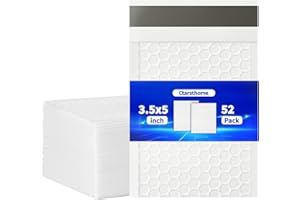 CTARSTHOME 52 Pack Bubble Mailers 3.5x5inch Padded Envelopes Thin Mailing Envelopes Waterproof Bubble Opaque Padded Mailers Self Seal Adhesive Shipping Bags for Mailing Jewelry Makeup Small Business