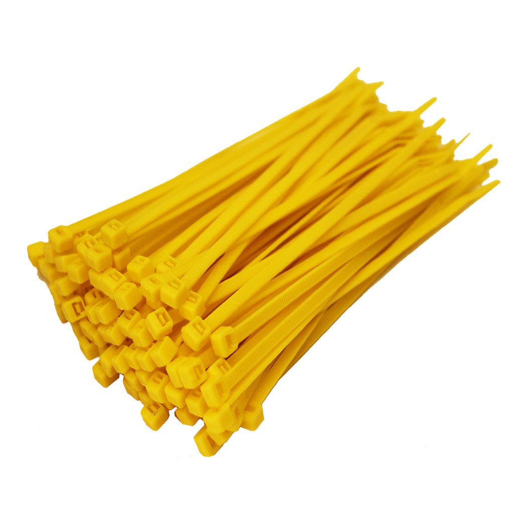 All Trade Direct 1000 X Yellow Cable Ties 100Mm X 2.5Mm Zip Tie Wraps Bases