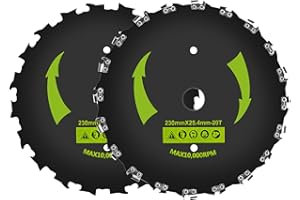 KAKO Brush Cutter Blade, 9" x 20T Brush Cutter Blades for Trimmers, Chainsaw Tooth Saw Blade,Chainsaw Brush Cutter Blade for String Trimmer,Weed Eater(2 Pack)