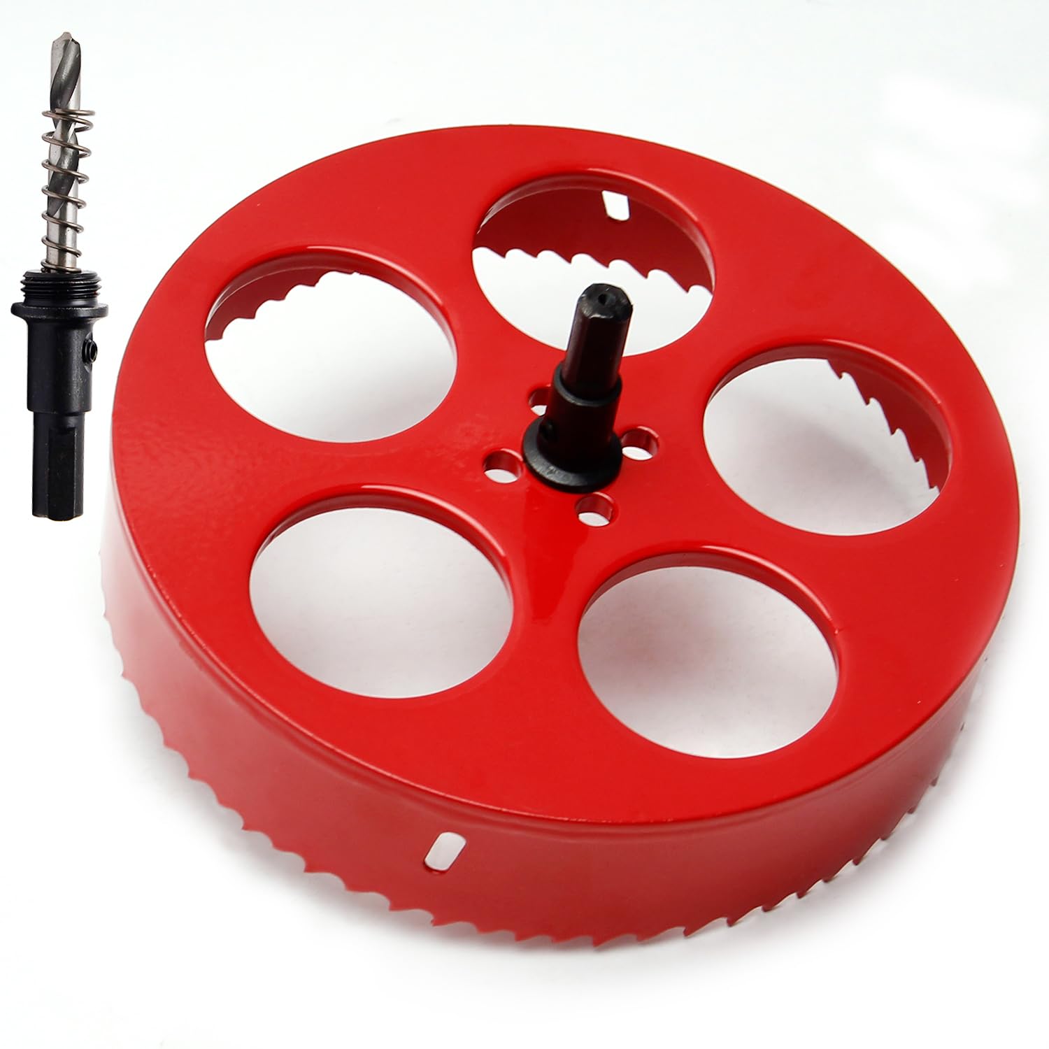 Utoolmart 165mm Bi-Metal Hole Saw M42 High Speed Steel Holesaw Blade 25mm Cutting Depth Opener Cutter Drill Bit with Triangular Handle for Wood Sheet Metal Plastic Fiberboard