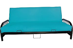 D&D Futon Furniture Futon Covers, Mattress Slipcovers, Polyester Poplin (Turquoise, Full 6x54x75)