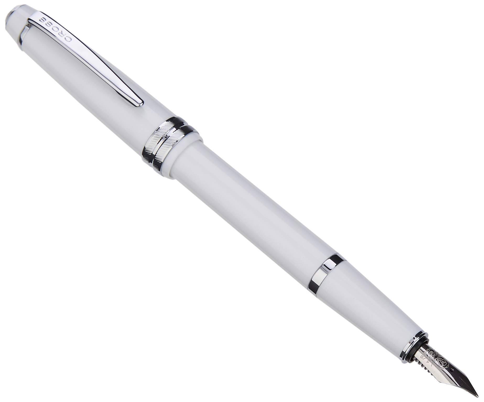 CROSS Bailey Light Polished White Resin Fountain Pen - Extra Fine Nib, Glossy White