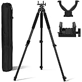 Upgraded Shooting Tripod for Rifles, Modular V-Yoke Head & Rifle Clamp Included, 27” to 60” Height Adjustment, Hands-Free Operation, High-Stability Aluminum Shooting Stick