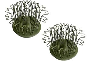 FLORALGENIUS Floral Genius Set of 2-2-1/2" Original Blue Ribbon Metal Round Hairpin Holder | Flower Frog Kenzan for Fresh, Dried & Artifical Flowers | Flexible Rust-Free Brass Pins for Easy Arranging | USA Made