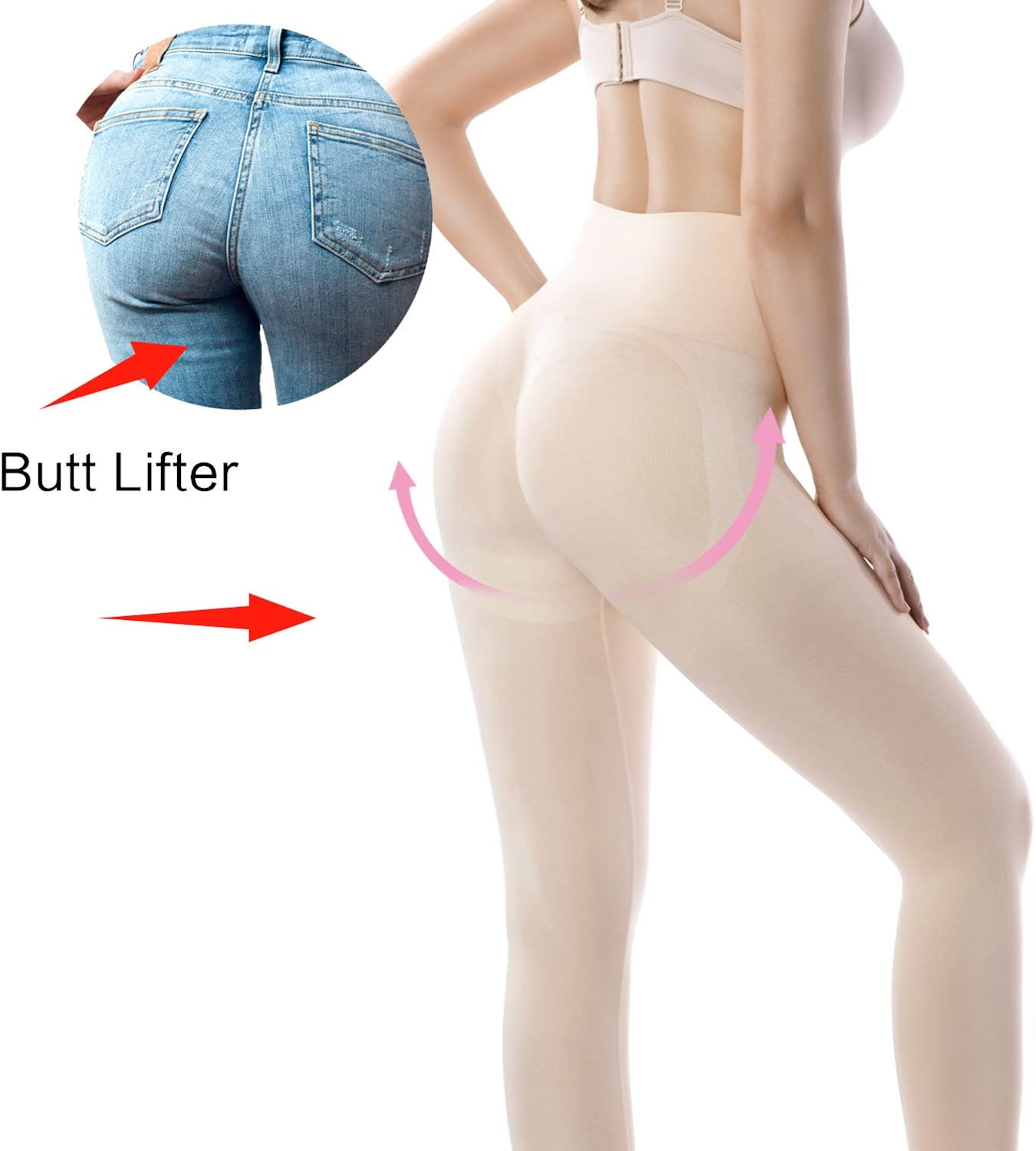 +MD Women's High Waist Target Firm Control Shapewear Compression Slimming Leggings: Clothing