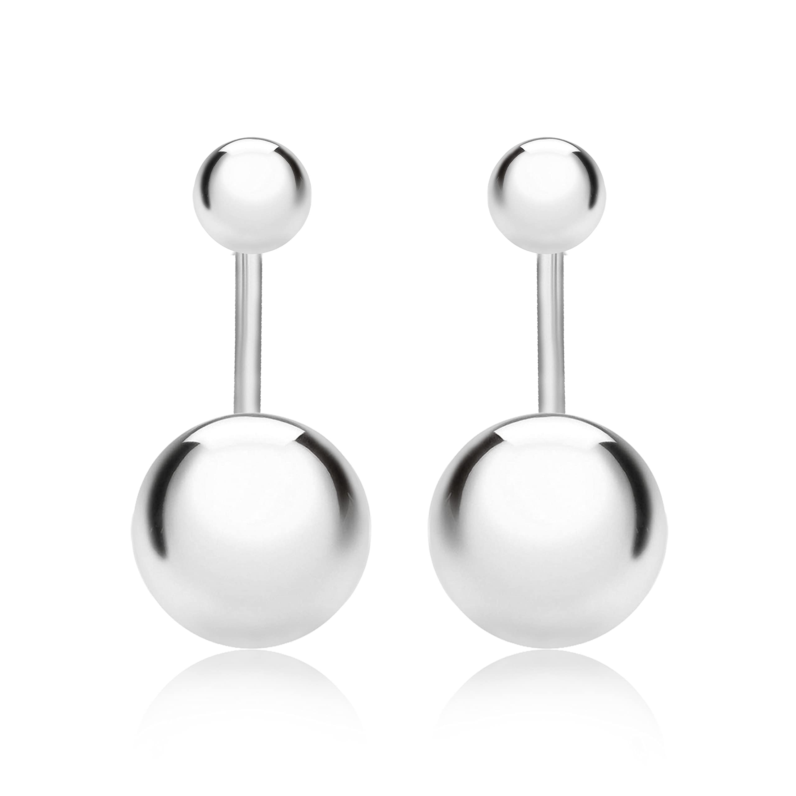 Tuscany Silver Women's Sterling Silver Rhodium Plated 4mm and 8mm Ball Stud Jacket Earrings