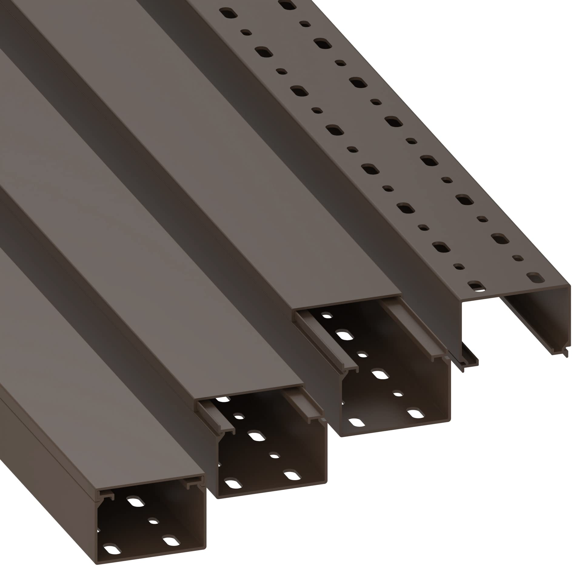 Habengut cable duct (with mounting holes in the floor) 40x60 mm made of PVC, colour: brown, length 4 m (4 x 1 m length)
