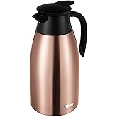 Tiken 68 Oz Thermal Coffee Carafe, Stainless Steel Insulated Vacuum Coffee Carafes For Keeping Hot, 2 Liter Beverage Dispenser (Copper)