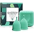 SHORDY Reusable Menstrual Cup (Small) Set of 2 with Mini Box, 100% Soft Silicone, Coupe Menstruelle, Safe Period Cup, Light Flow Kit, Feminine Hygiene, Tampons, Pads & Disc Alternative